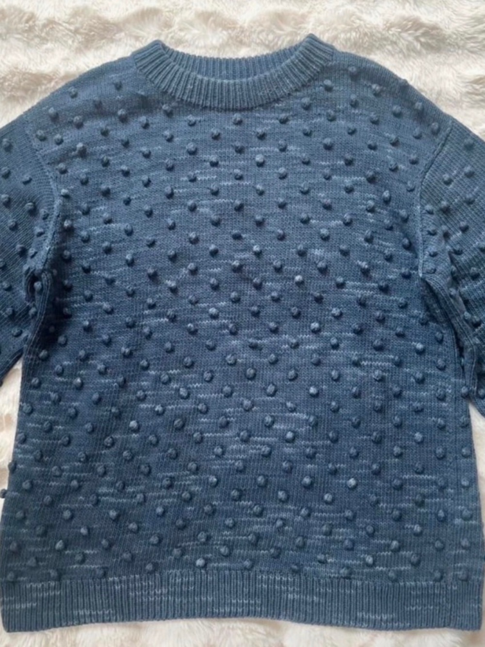 Misha And Puff woman’s  Dot-Text Crewneck Sweater - Blue